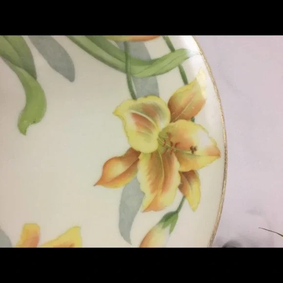 Vintage Doufreux Bavaria Hand Painted Lily Plate - Picture 2 of 8